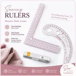 Transparent French Curve Ruler | Comma Sewing Ruler for Pattern Making, Quilting, Tailoring