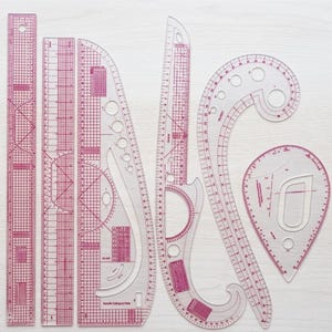 6PC French Curve Ruler Set, Flexible Sewing Pattern Drafting Templates