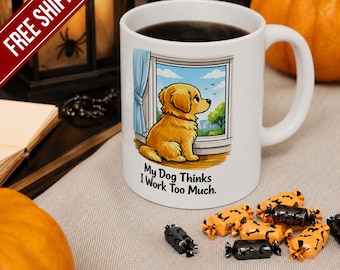 Golden Retriever Watching Window Mug | Dog Lover Coffee Cup