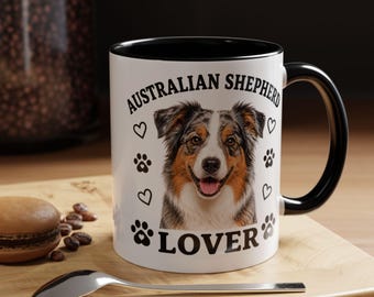 Australian Shepherd Lover Mug | Accent Coffee & Tea Mug, 11oz or 15oz