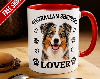 Australian Shepherd Lover Mug | Accent Coffee & Tea Mug, 11oz or 15oz