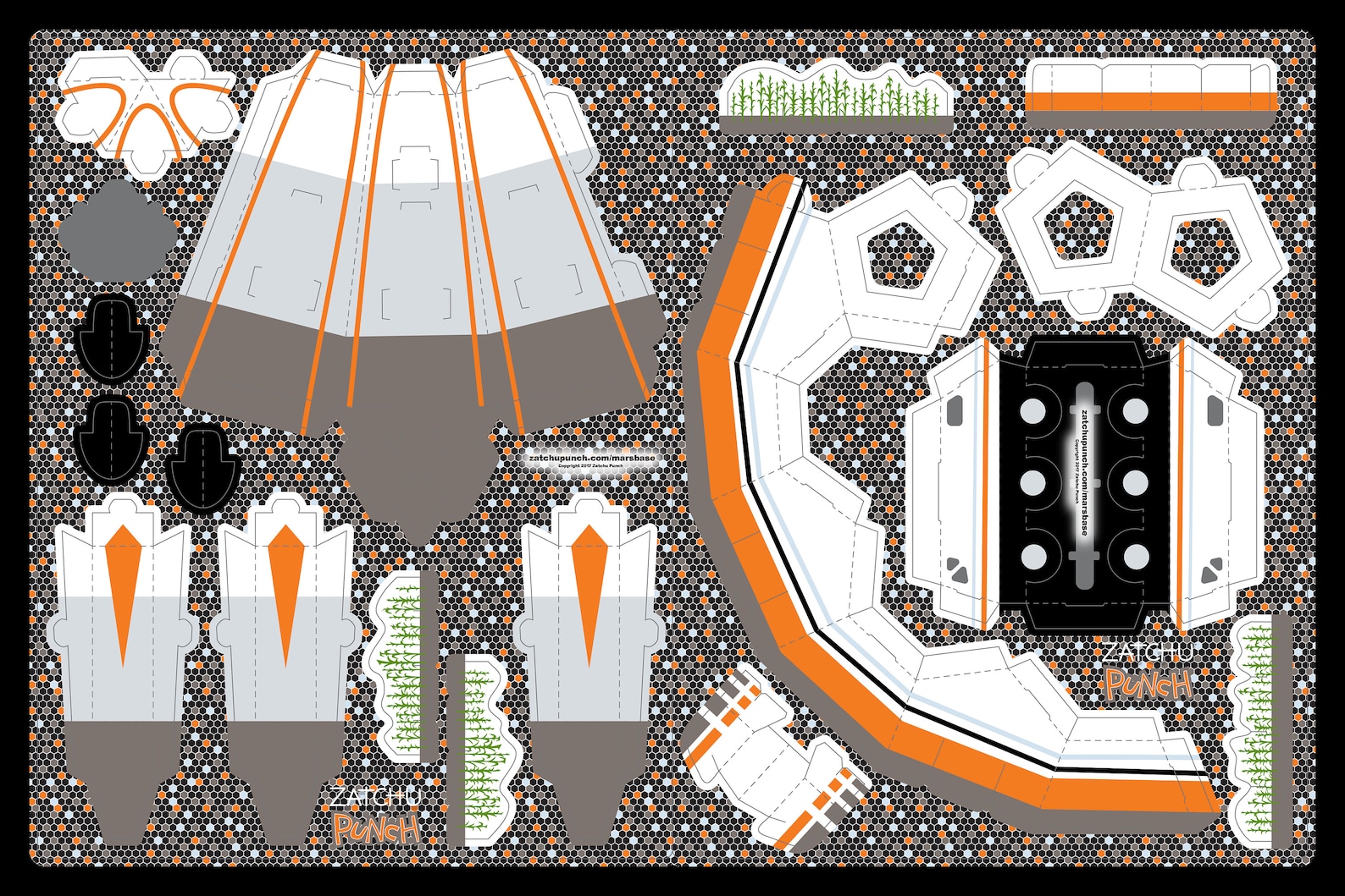 Mars Base Papercraft Model Kit Etsy
