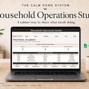 Hoja de cálculo para la gestión del hogar en parejas / Rastreador de tareas compartidas, rutinas, administración y mantenimiento del hogar / Hojas de cálculo de Google Excel