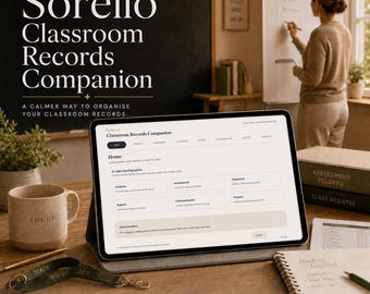 Guía digital para el profesor / Planificador GoodNotes para iPad / Registros de alumnos, planos de asientos y libro de calificaciones