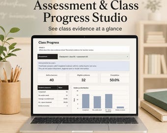 Evaluación del profesor y seguimiento del progreso de la clase / Hojas de cálculo de Google + Excel / Libro de calificaciones y progreso del alumno