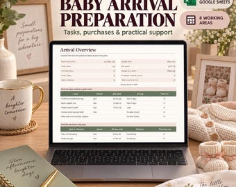 Hoja de cálculo para preparar la llegada del bebé (para Excel y Google Sheets): Presupuesto, tareas y planificador de equipaje.