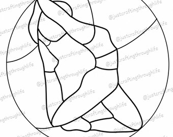 Yoga Pilates Stretching Stained Glass Pattern