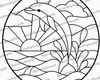 Dolphin Stained Glass Pattern