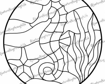 Seahorse Stained Glass Pattern