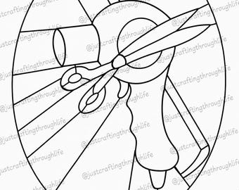 Hairdresser Stained Glass Pattern