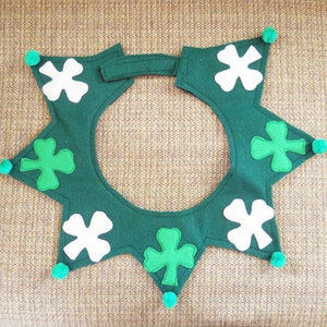 St. Patrick's Day Collar for Large Dog Green With Shamrocks image 3