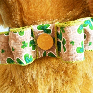 St. Patrick's Day Bow For Large Dog Collar image 2