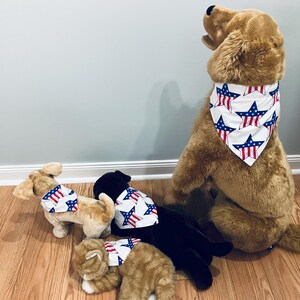 Pet Bandana  Stars and Stripes Small Medium and Large Slide It On The Collar
