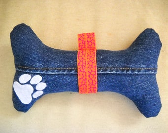 Dog Bone For Fetching Large Blue Denim