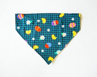 Pet Bandana Easter Medium Chicks Eggs Daisies Slide It On The Collar