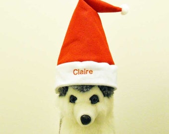 Christmas Pet Santa Hat Personalized MEDIUM Photo Prop Santa Hat With Name