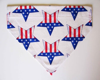 Pet Bandana  Stars and Stripes Small Medium and Large Slide It On The Collar