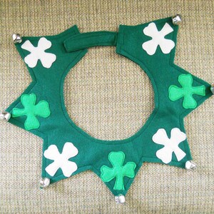 St. Patrick's Day Collar for Large Dog Green With Shamrocks image 4