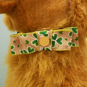 St. Patrick's Day Bow For Large Dog Collar image 3