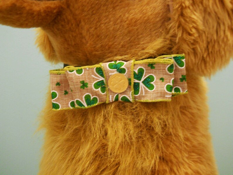 St. Patrick's Day Bow For Large Dog Collar image 3