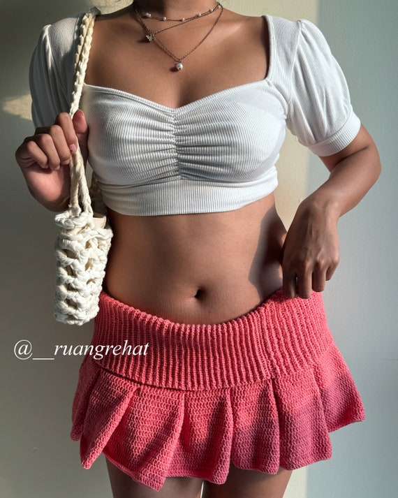 Pleated Mini Skirt Crochet Pattern - Etsy