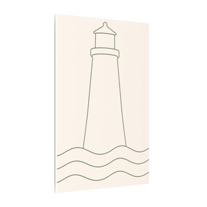 Minimalist Lighthouse Line Art Canvas, Sage Green Coastal Print, Japandi Beach House Decor image 18