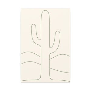 Minimalist Cactus Line Art Canvas, Sage Green Boho Southwest Japandi Decor image 5