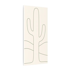 Minimalist Cactus Line Art Canvas, Sage Green Boho Southwest Japandi Decor image 2