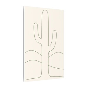 Minimalist Cactus Line Art Canvas, Sage Green Boho Southwest Japandi Decor image 6