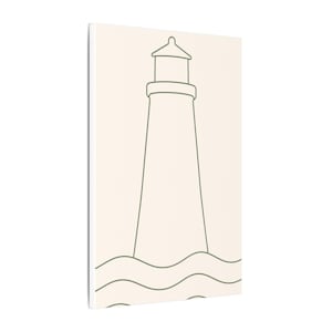 Minimalist Lighthouse Line Art Canvas, Sage Green Coastal Print, Japandi Beach House Decor image 14