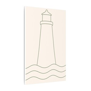 Minimalist Lighthouse Line Art Canvas, Sage Green Coastal Print, Japandi Beach House Decor image 10