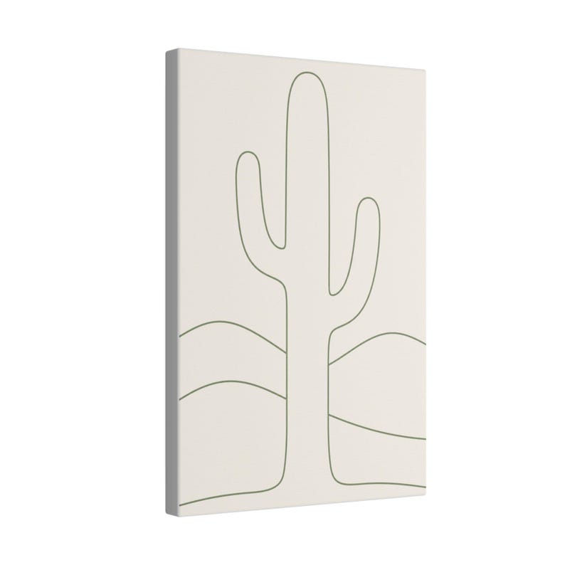 Minimalist Cactus Line Art Canvas, Sage Green Boho Southwest Japandi Decor image 10