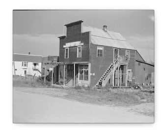 Canvastavla med vintagemotiv från lanthandeln | Historisk fotoväggkonst i lantlig amerikansk stil