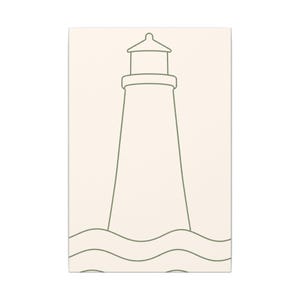 Minimalist Lighthouse Line Art Canvas, Sage Green Coastal Print, Japandi Beach House Decor image 13