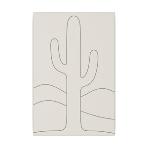 Minimalist Cactus Line Art Canvas, Sage Green Boho Southwest Japandi Decor image 9