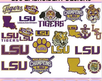 Stickdatei für LSU Tigers (SVG, LSU-Logo, College-Logo, Stickmaschinendateien, PES, DST, EXP, JEF) – Sofort-Download