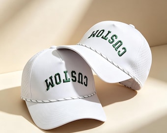 Golfmütze mit umgedrehtem Text und individueller Stickerei | Personalisiertes Geschenk für den Junggesellinnenabschied | Lustige Retro-Snapback-Kappe mit individuellem Logo