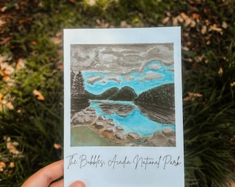 Die Bubbles, Acadia Nationalpark Aquarell Druck