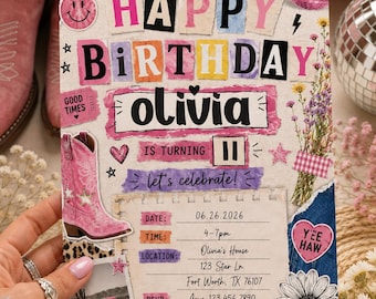 Mean Girls Birthday Invitation Template | Y2K Collage Party Invite (Digital Download)