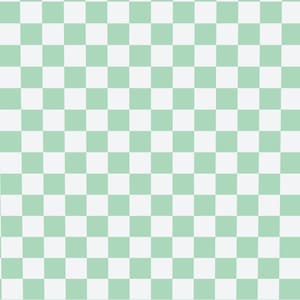 Könnte beinhalten: Ein sich wiederholendes geometrisches Muster, das aus einem Gitter aus abwechselnd hellen mintgrünen und weißen Quadraten besteht. Das Design zeigt ein gleichmäßiges Schachbrettmuster mit gleich großen Quadraten in horizontaler und vertikaler Anordnung.