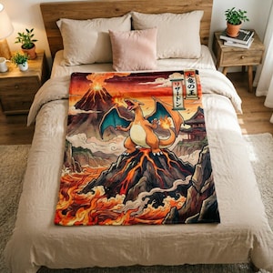 charizard pokemon card blanket - POKMON Inspired Graph for SC Charizard Collage Pokemon Quilt Blanket