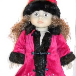 Red and Black Coat for 18 in Doll