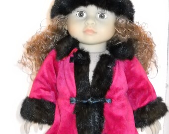 Red and Black Coat for 18 in Doll