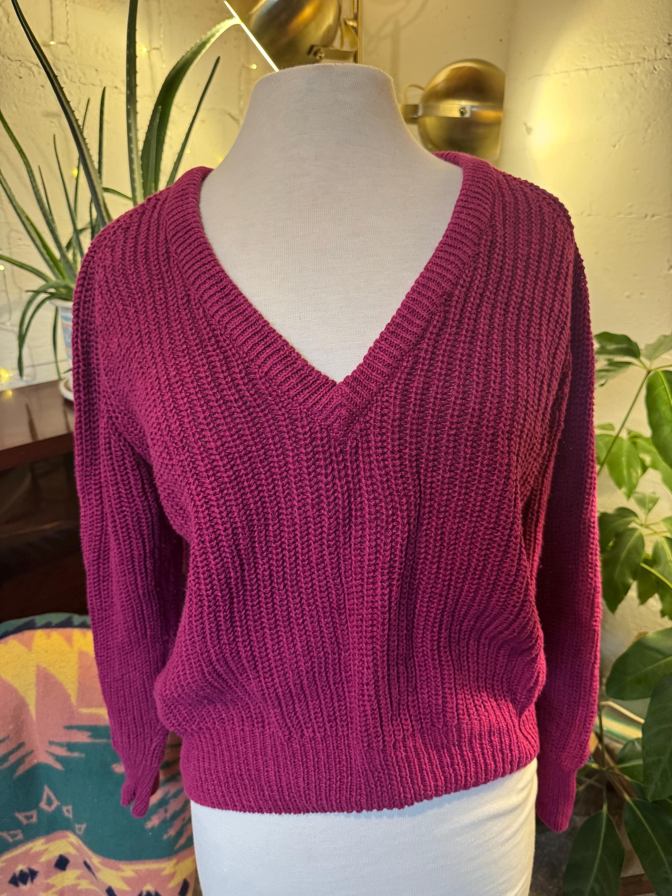 80s V Neck Sweater - Etsy