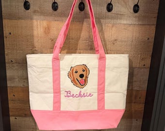 Bolso de mano personalizado con retrato de mascota