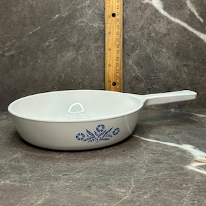 Corning Ware Blå Kornblomma 6,5 tums stekpanna P-83-B Vintage Vit Stekpanna