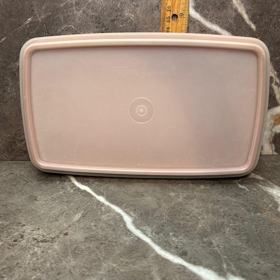 Vintage Tupperware Kühlbox für Aufschnitt 816-18, orange, rechteckig, mit Deckel, Retro-Stil