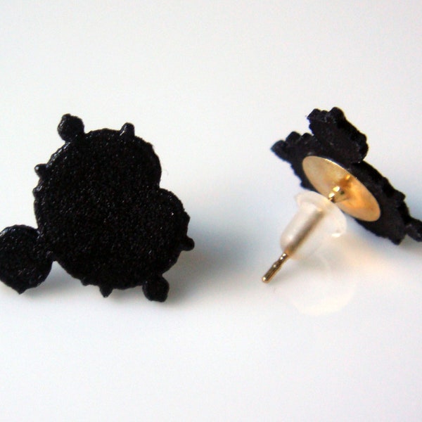 Mandelbrot Fractal Pattern Stud Earrings for Mathematicians