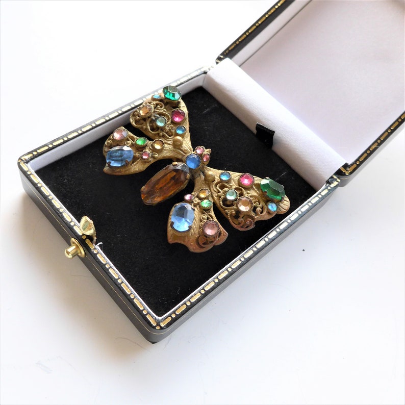 Art Deco 1930/'s Original Vintage Czech Butterfly Brooch Over 2