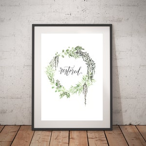 4 Quotes Wreath: Mother Theresa, Light of the World, Forever & Ever Amen, and Restored Prints image 4